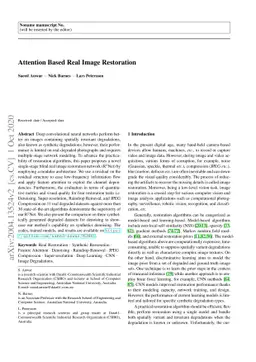 Attention Based Real Image Restoration