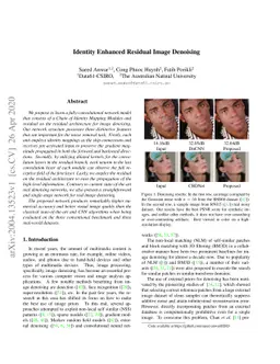 Identity Enhanced Residual Image Denoising