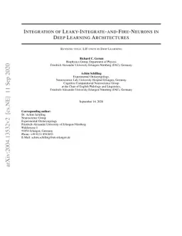 Integration of Leaky-Integrate-and-Fire-Neurons in Deep Learning
  Architectures