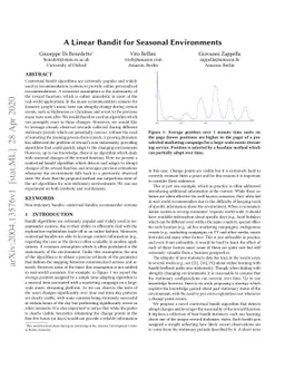 A Linear Bandit for Seasonal Environments