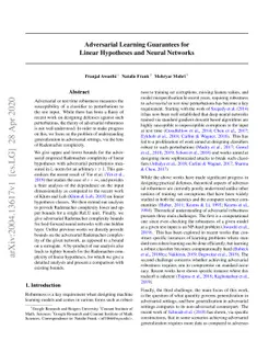 Adversarial Learning Guarantees for Linear Hypotheses and Neural
  Networks