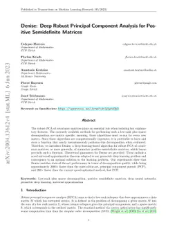 Denise: Deep Robust Principal Component Analysis for Positive
  Semidefinite Matrices