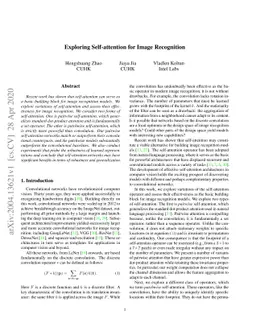 Exploring Self-attention for Image Recognition