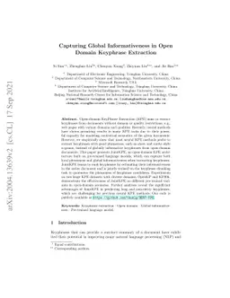 Capturing Global Informativeness in Open Domain Keyphrase Extraction