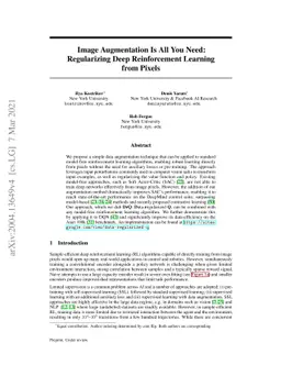 Image Augmentation Is All You Need: Regularizing Deep Reinforcement
  Learning from Pixels