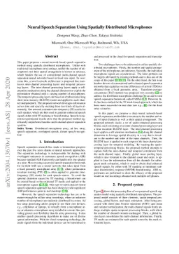 Neural Speech Separation Using Spatially Distributed Microphones