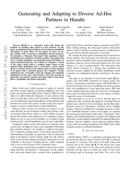 Generating and Adapting to Diverse Ad-Hoc Cooperation Agents in Hanabi