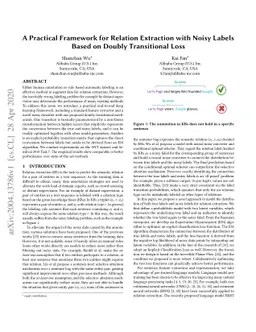 A Practical Framework for Relation Extraction with Noisy Labels Based on
  Doubly Transitional Loss