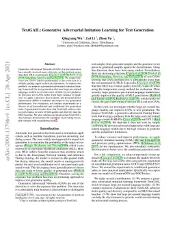 TextGAIL: Generative Adversarial Imitation Learning for Text Generation