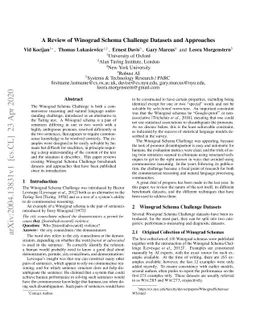 A Review of Winograd Schema Challenge Datasets and Approaches