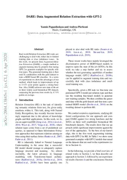 DARE: Data Augmented Relation Extraction with GPT-2