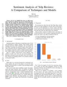 Sentiment Analysis of Yelp Reviews: A Comparison of Techniques and
  Models