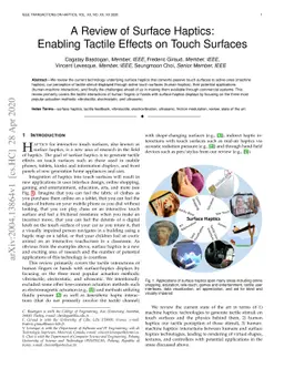 A Review of Surface Haptics:Enabling Tactile Effects on Touch Surfaces