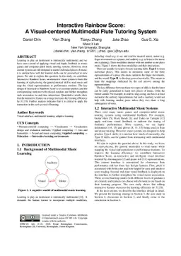 Interactive Rainbow Score: A Visual-centered Multimodal Flute Tutoring
  System