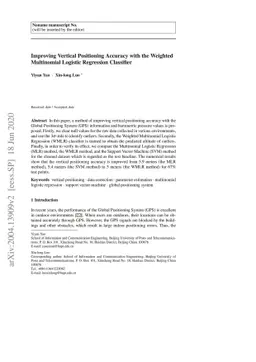 Improving Vertical Positioning Accuracy with the Weighted Multinomial
  Logistic Regression Classifier
