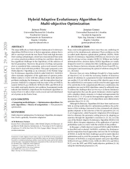 Hybrid Adaptive Evolutionary Algorithm for Multi-objective Optimization