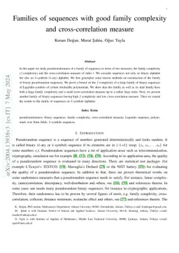 Families of sequences with good family complexity and cross-correlation
  measure
