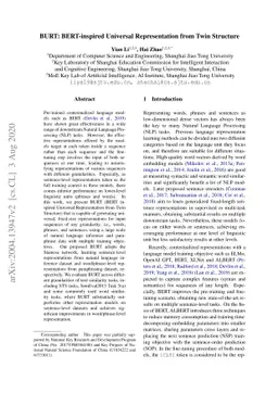 BURT: BERT-inspired Universal Representation from Twin Structure