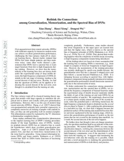 Rethink the Connections among Generalization, Memorization and the
  Spectral Bias of DNNs