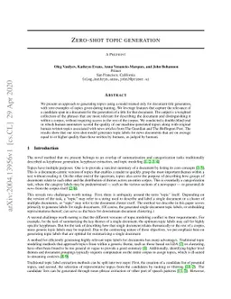 Zero-shot topic generation