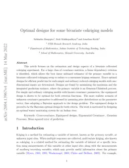 Optimal designs for some bivariate cokriging models