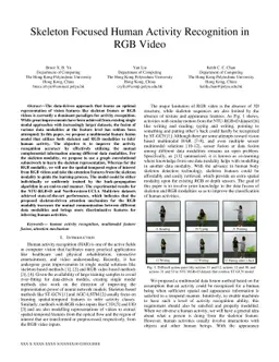 Skeleton Focused Human Activity Recognition in RGB Video