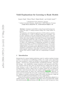 Valid Explanations for Learning to Rank Models