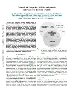 End-to-End Design for Self-Reconfigurable Heterogeneous Robotic Swarms