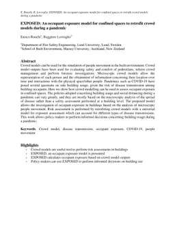 EXPOSED: An occupant exposure model for confined spaces to retrofit
  crowd models during a pandemic