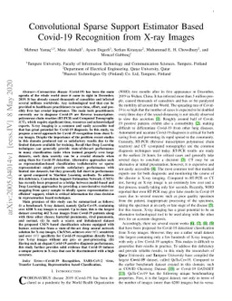 Convolutional Sparse Support Estimator Based Covid-19 Recognition from
  X-ray Images