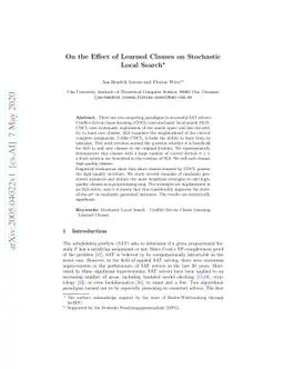 On the Effect of Learned Clauses on Stochastic Local Search