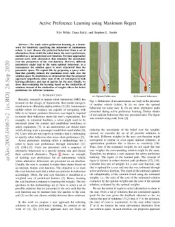 Active Preference Learning using Maximum Regret