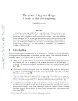 The ghosts of forgotten things: A study on size after forgetting