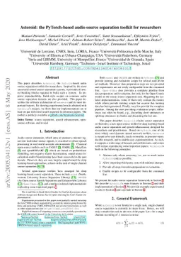 Asteroid: the PyTorch-based audio source separation toolkit for
  researchers