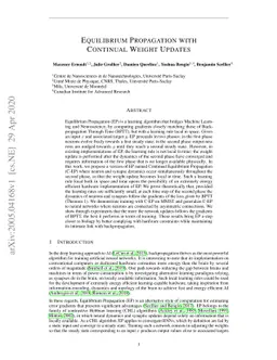 Equilibrium Propagation with Continual Weight Updates