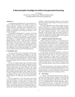 A Neuromorphic Paradigm for Online Unsupervised Clustering