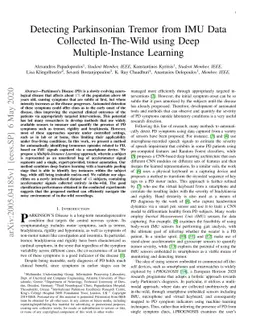 Detecting Parkinsonian Tremor from IMU Data Collected In-The-Wild using
  Deep Multiple-Instance Learning