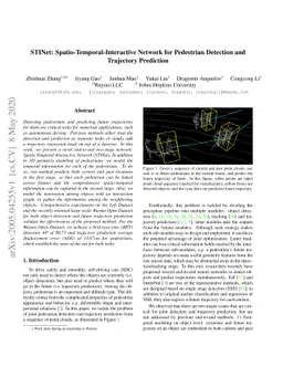 STINet: Spatio-Temporal-Interactive Network for Pedestrian Detection and
  Trajectory Prediction