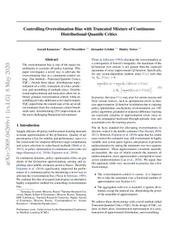 Controlling Overestimation Bias with Truncated Mixture of Continuous
  Distributional Quantile Critics