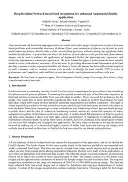 Deep Residual Network based food recognition for enhanced Augmented
  Reality application