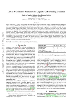 LinCE: A Centralized Benchmark for Linguistic Code-switching Evaluation