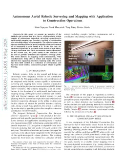 Autonomous Aerial Robotic Surveying and Mapping with Application to
  Construction Operations