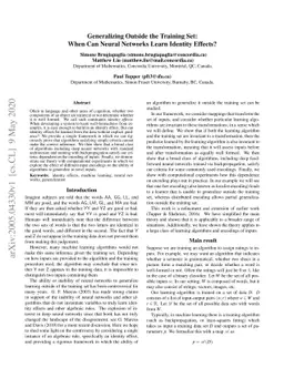 Generalizing Outside the Training Set: When Can Neural Networks Learn
  Identity Effects?