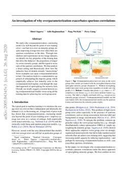 An Investigation of Why Overparameterization Exacerbates Spurious
  Correlations