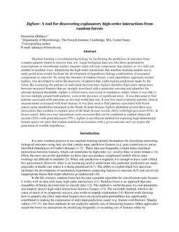 JigSaw: A tool for discovering explanatory high-order interactions from
  random forests