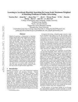 Learning to Accelerate Heuristic Searching for Large-Scale Maximum
  Weighted b-Matching Problems in Online Advertising