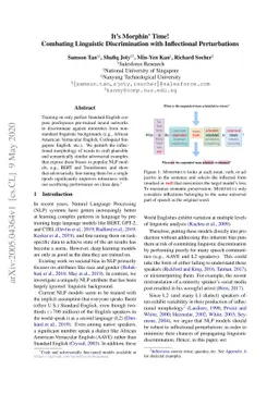 It's Morphin' Time! Combating Linguistic Discrimination with
  Inflectional Perturbations