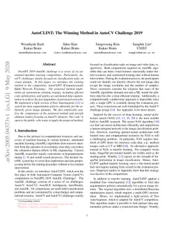 AutoCLINT: The Winning Method in AutoCV Challenge 2019