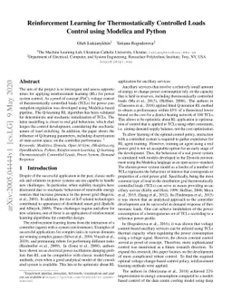 Reinforcement Learning for Thermostatically Controlled Loads Control
  using Modelica and Python