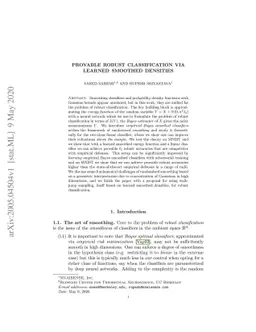 Provable Robust Classification via Learned Smoothed Densities
